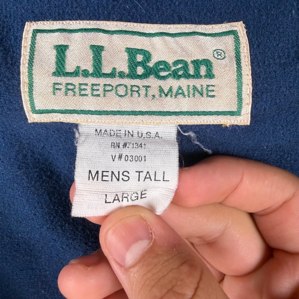 Vintage LL Bean Warm-Up Harrington Jacket Mens Tall Large Tan Fleece Lined USA - Picture 3 of 9